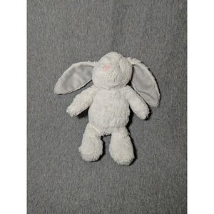 Carters White Bunny Rabbit Pink Nose Gray Inner Ears Plush Stuffed Animal 10" 16